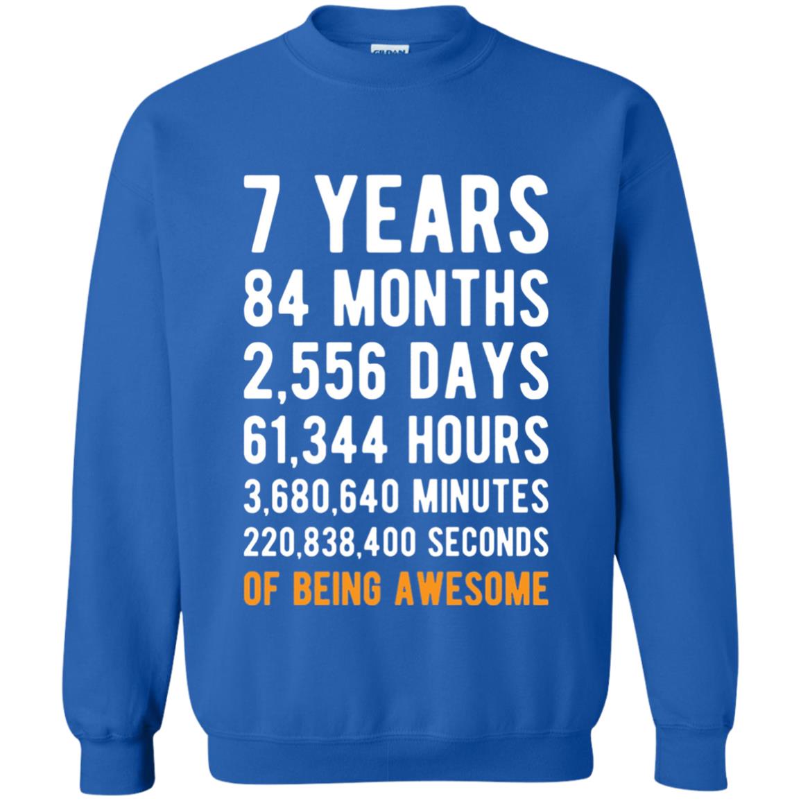 7th Birthday Shirt 7 Years Old Being Awesome Royal