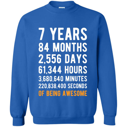 7th Birthday Shirt 7 Years Old Being Awesome Royal