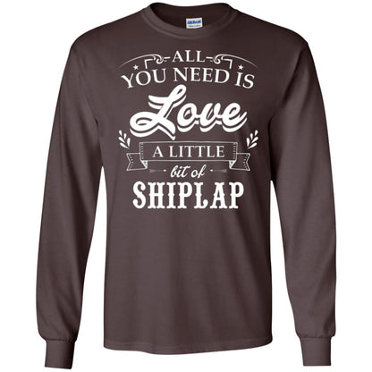 All You Need Is Love A Little Bit Of Shiplap Fixer-upper T-shirt Dark Chocolate