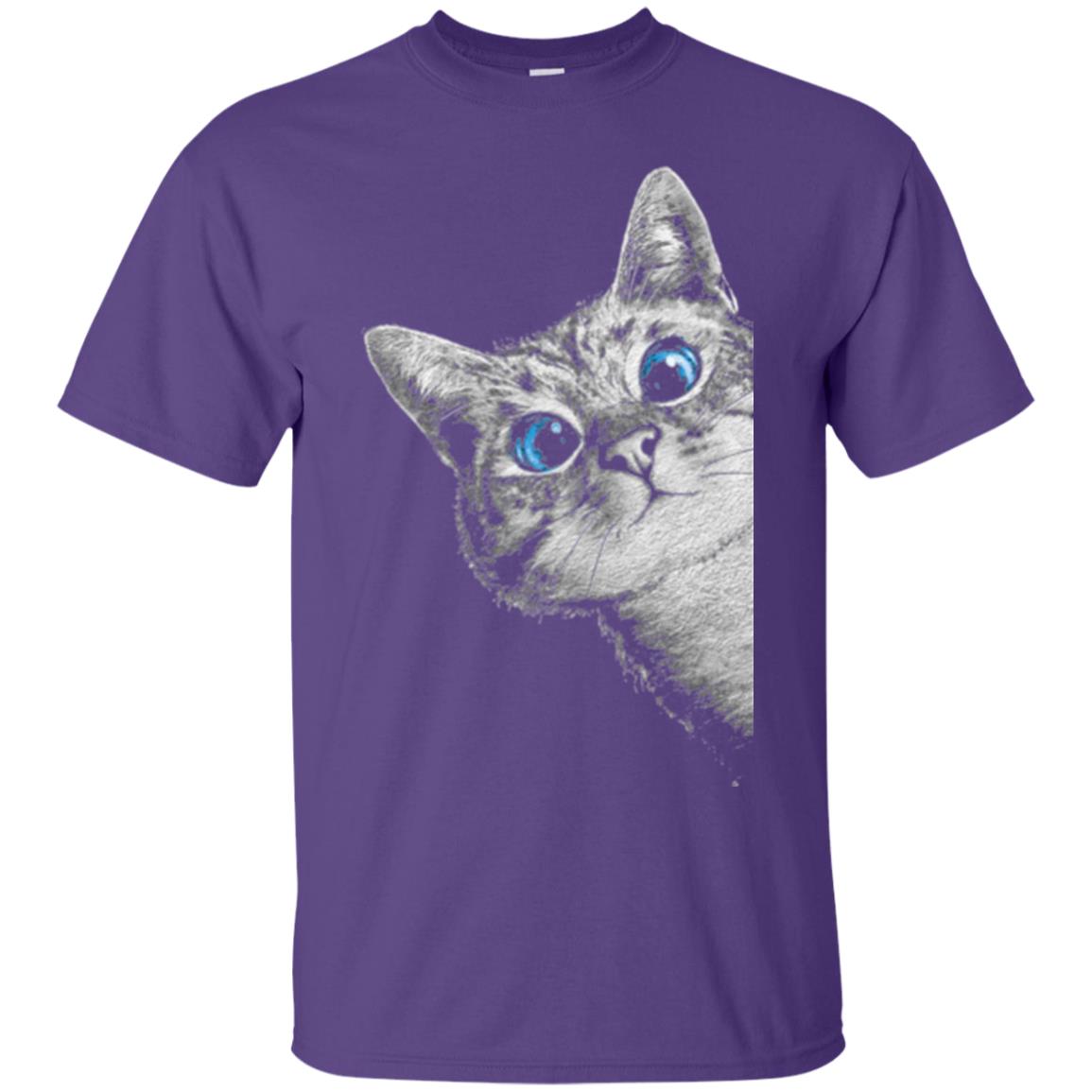 Cat Lovers T-shirt Cute Face Purple