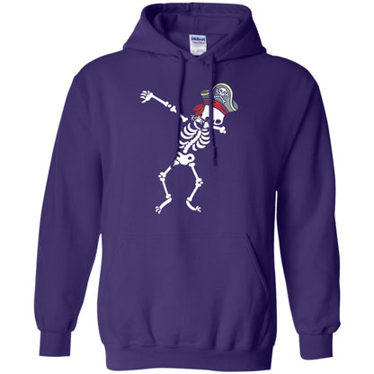 Dabbing Skeleton With Pirates Hat T-shirt Purple