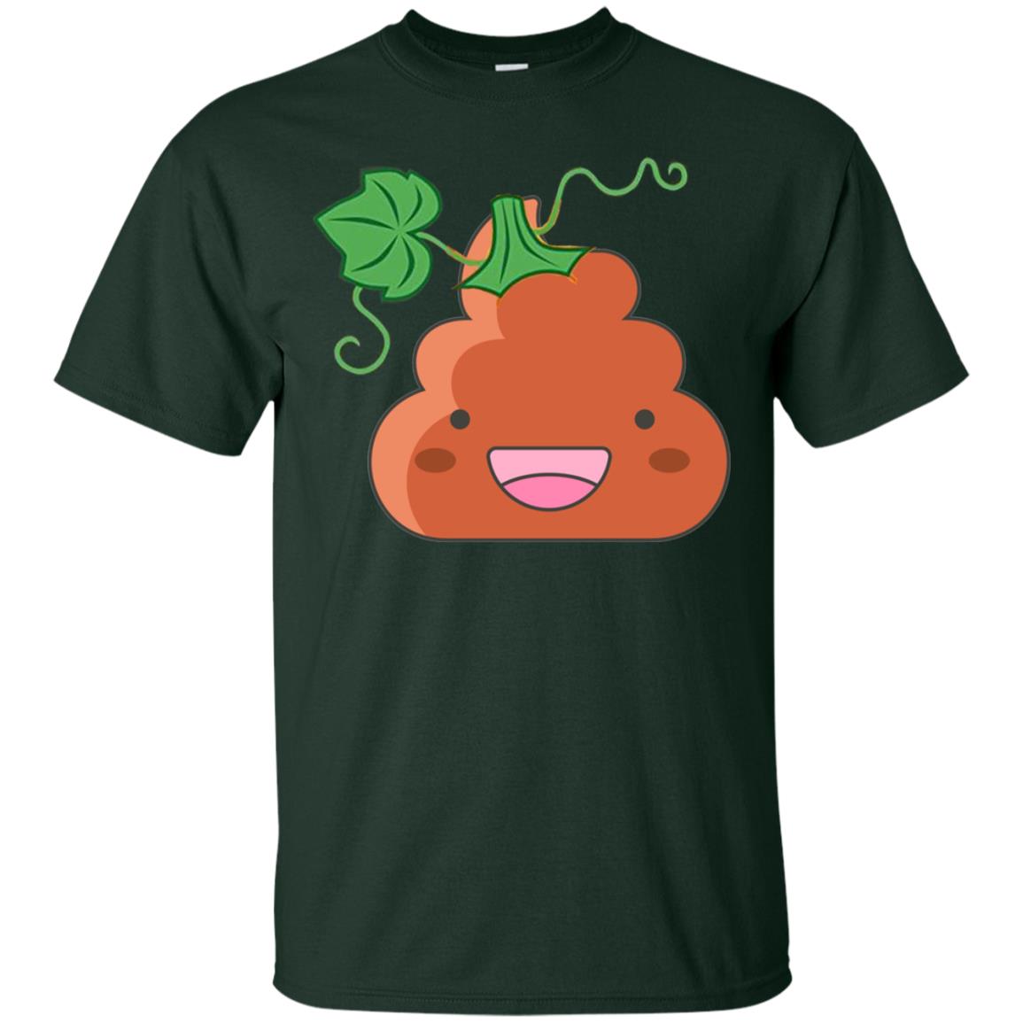 Poop Emoji Pumpkin Funny Halloween T-shirt Forest
