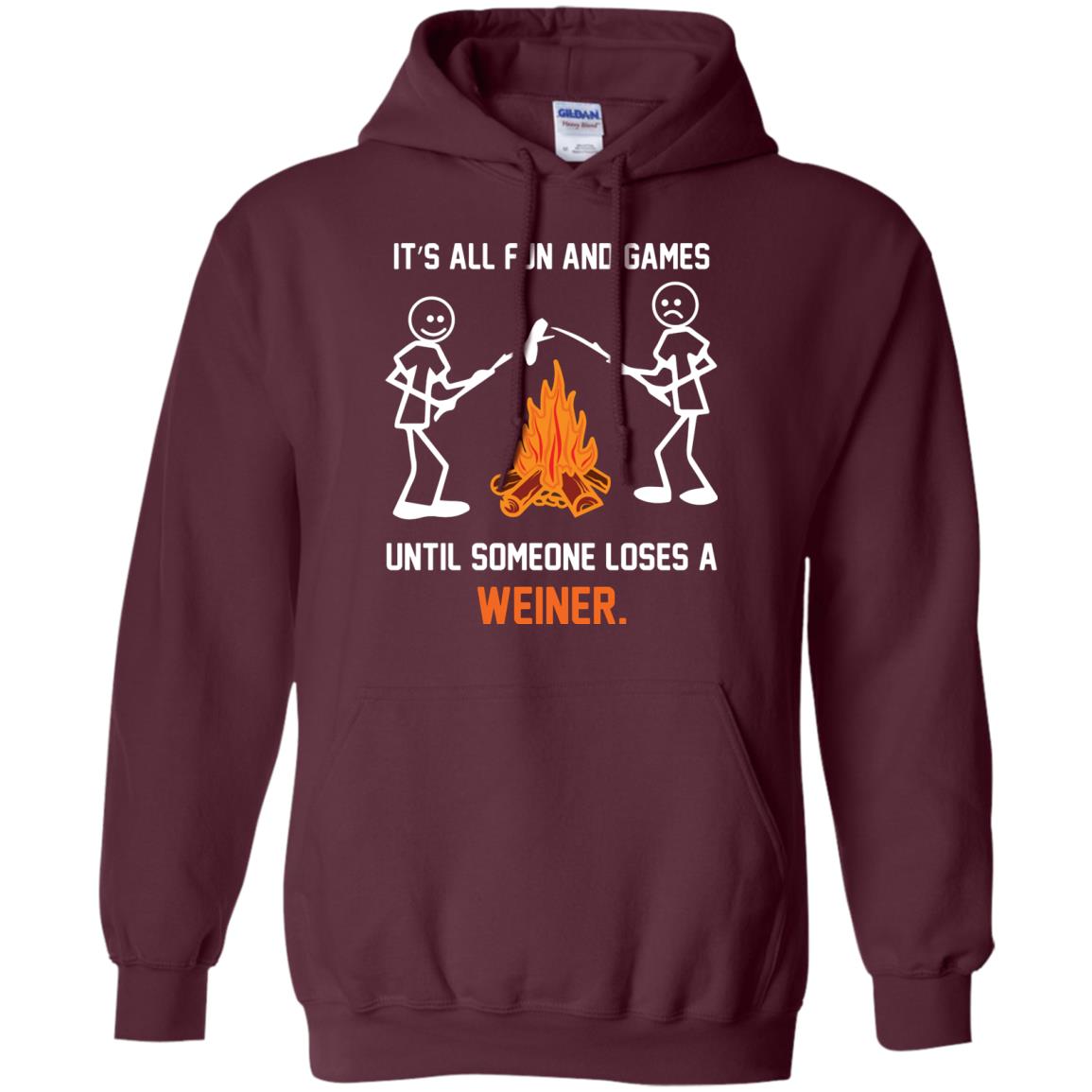 Camper T-shirt It’s All Fun And Games Until Someone Loses A Weiner Maroon