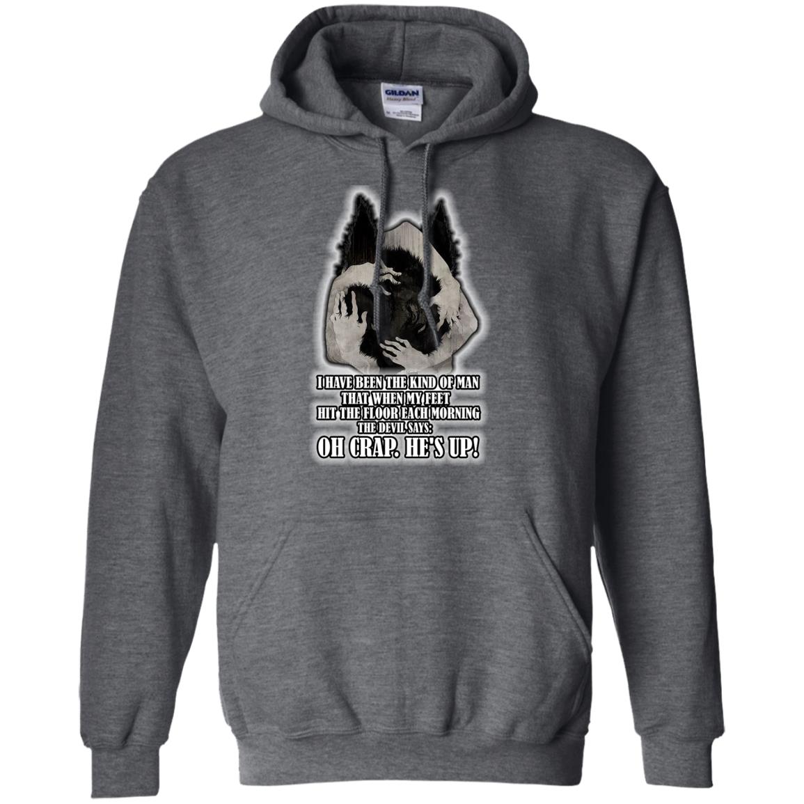 The Devil Say Oh Crap He Is Up Wolf Shirt Dark Heather