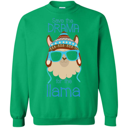 Llama Lovers T-shirt Save The Drama For The Llama Irish Green