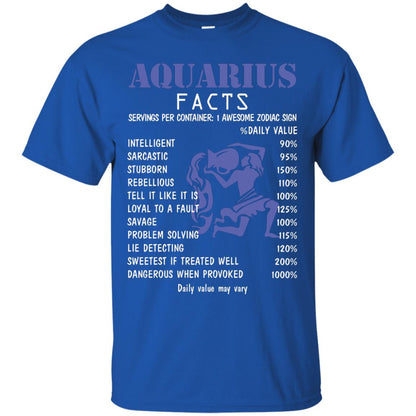 Aquarius Facts 1 Awesome Zodiac Sign Gift Shirt Fo Aquarius Horoscope Royal