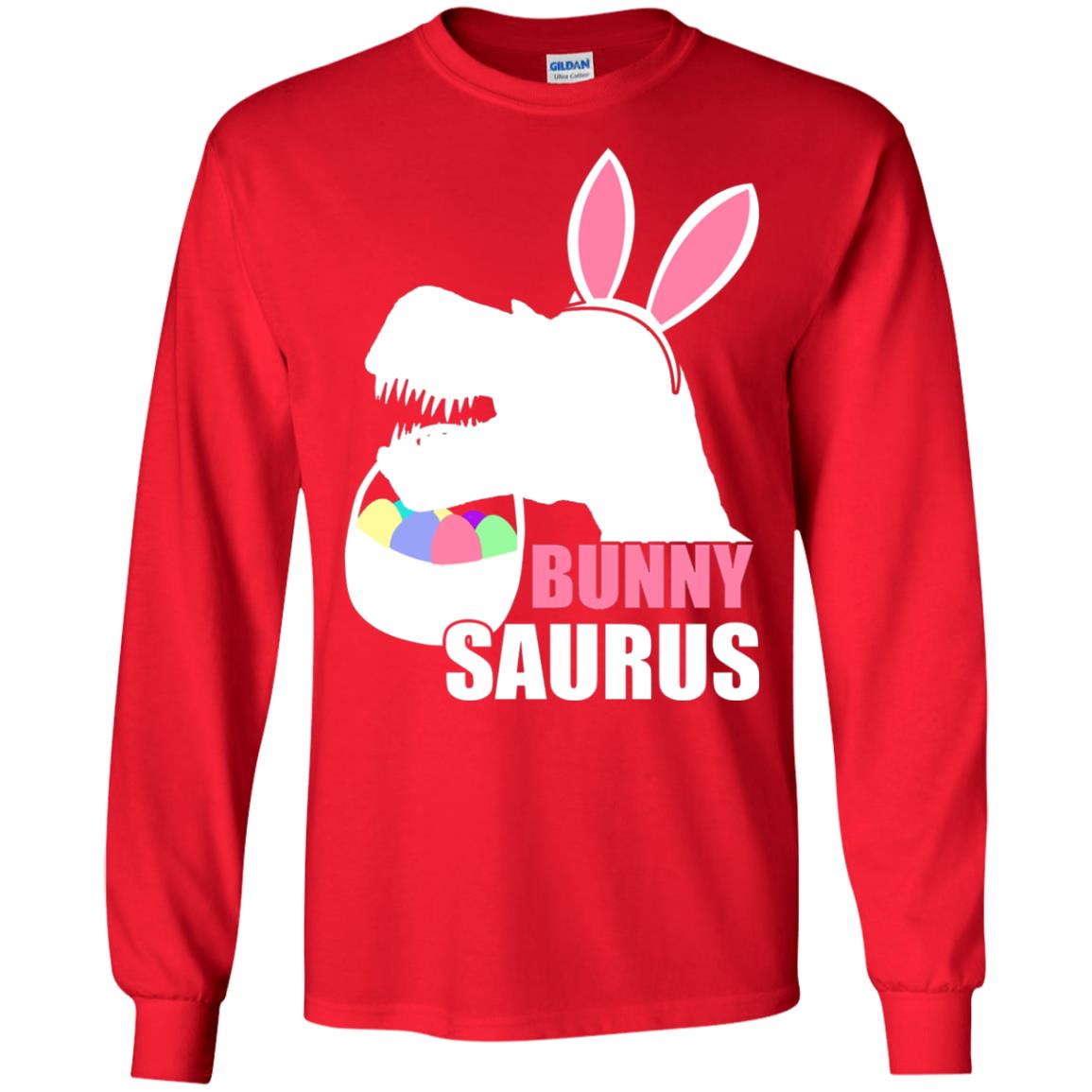 Bunnysaurus Easter Dinosaur Lover Shirt Red