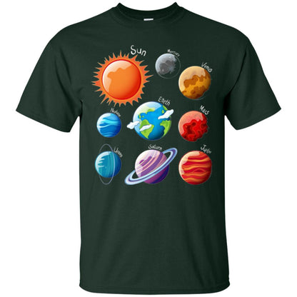 Solar System Planets T-shirt Forest Green
