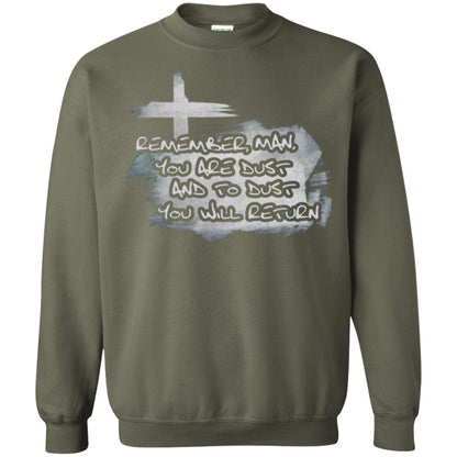 Ash Wednesday T-shirt Remember, Man, You Are Dust And To Dust You Will Return Military Green
