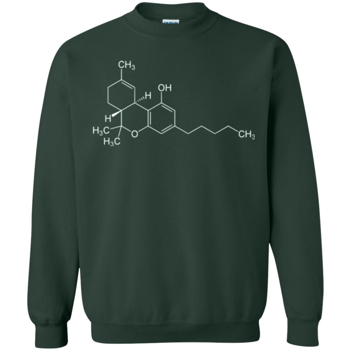 Chemistry T-shirt Molecule Tetrahydrocannabinol Forest Green