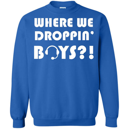Where We Dropping Boys Gamer Shirt Royal