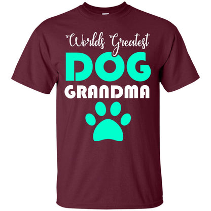 Worlds Greatest Dog Grandma Gift Shirt For Nana Maroon