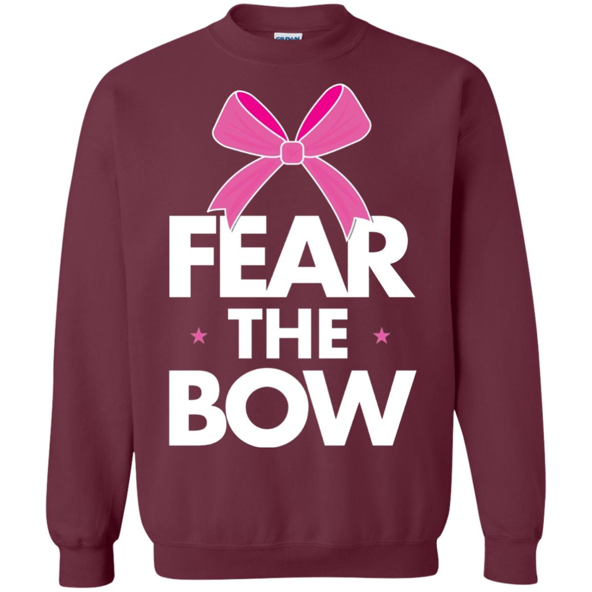 Fear The Bow Big Pink Bow Cheerleader Apparel Shirt Maroon