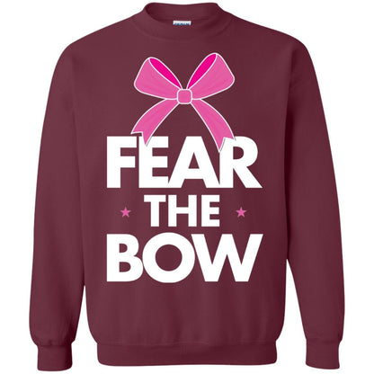 Fear The Bow Big Pink Bow Cheerleader Apparel Shirt Maroon