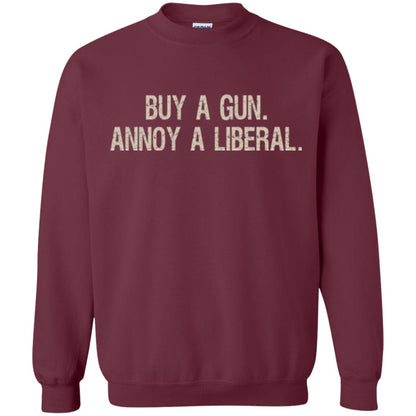 Gun Lovers T-shirt Buy A Gun Annoy A Liberal Maroon