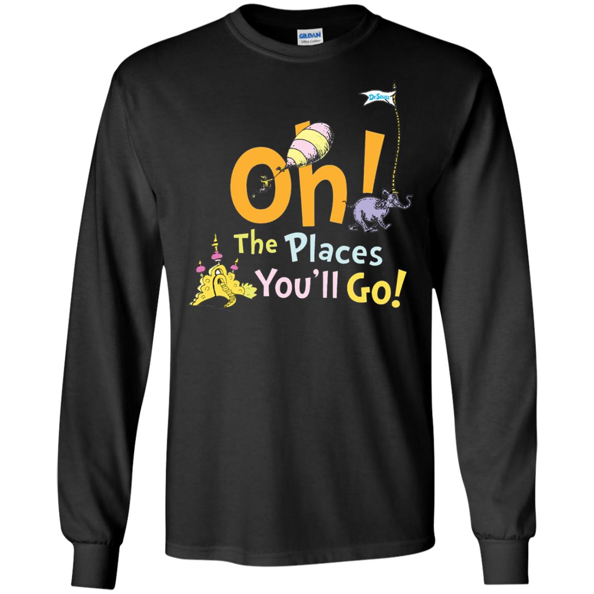 Read Across America Day T-shirt Dr. Seuss Oh The Places You_ll Go Black