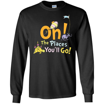Read Across America Day T-shirt Dr. Seuss Oh The Places You_ll Go Black