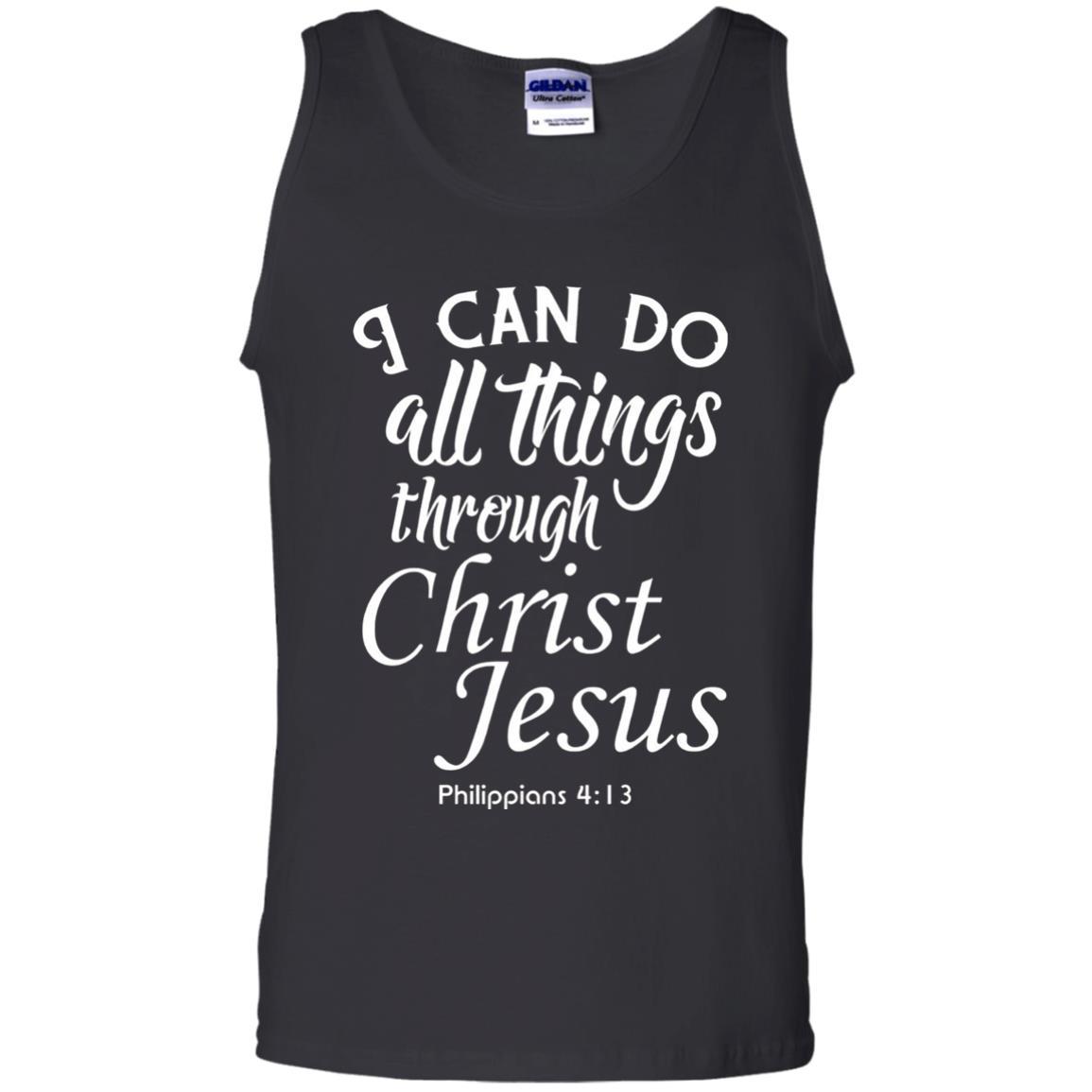 Christian T-shirt I Can Do All Things Through Christ Jesus Black