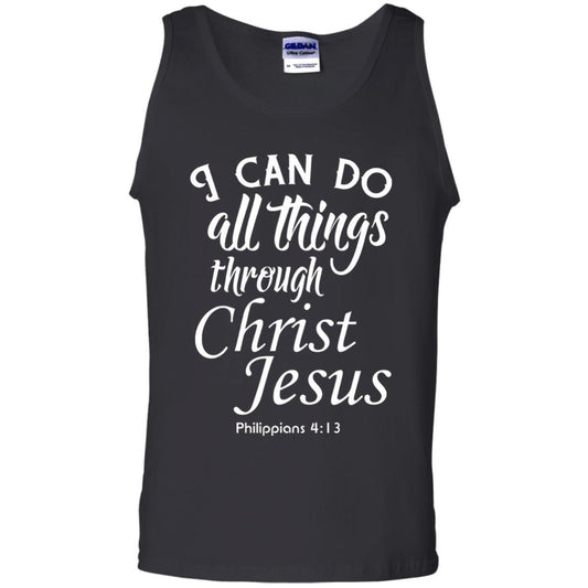 Christian T-shirt I Can Do All Things Through Christ Jesus Black