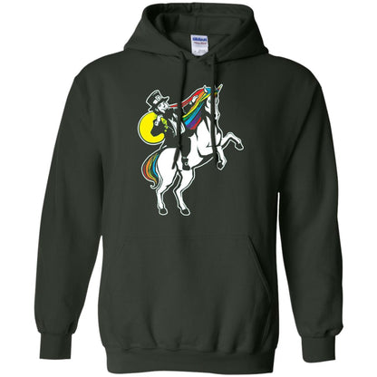 Lepricorn Leprechaun Riding Unicorn St Patrick_s Day T-shirt Forest Green