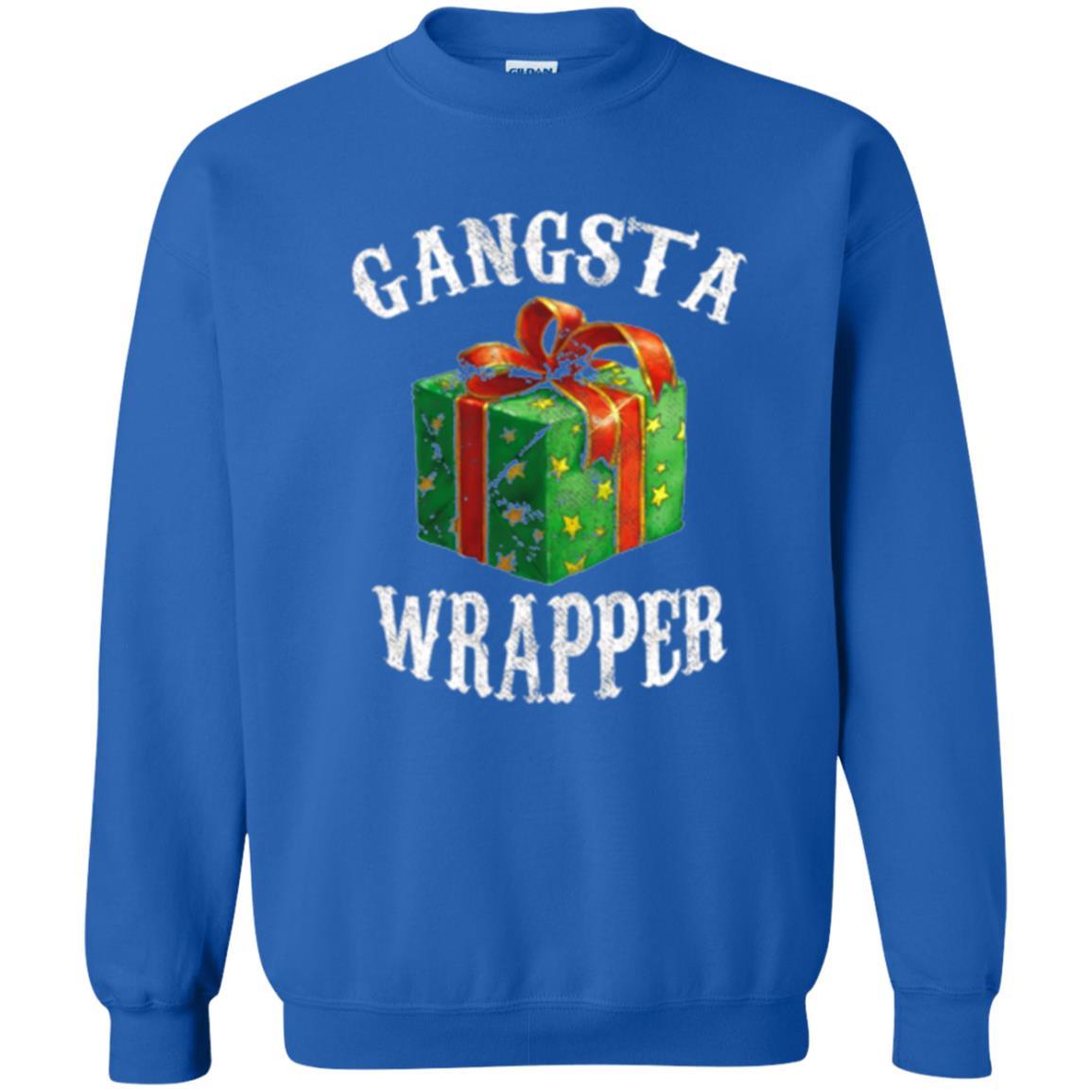 Christmas T-shirt Gangsta Wrapper Novelty Royal