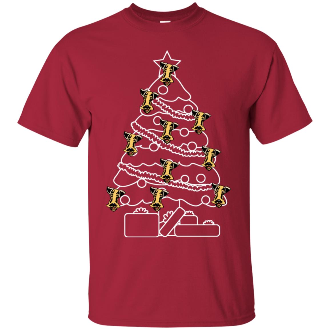 Terrier Dog Face Christmas Tree Gift Shirt Cardinal