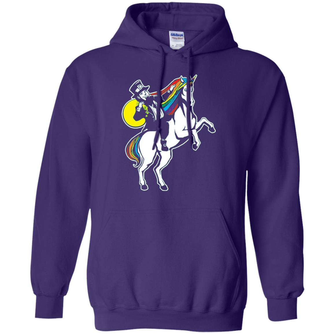 St Patrick Day Lepricorn Leprechaun Riding Unicorn T-shirt Purple