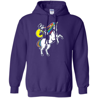 St Patrick Day Lepricorn Leprechaun Riding Unicorn T-shirt Purple