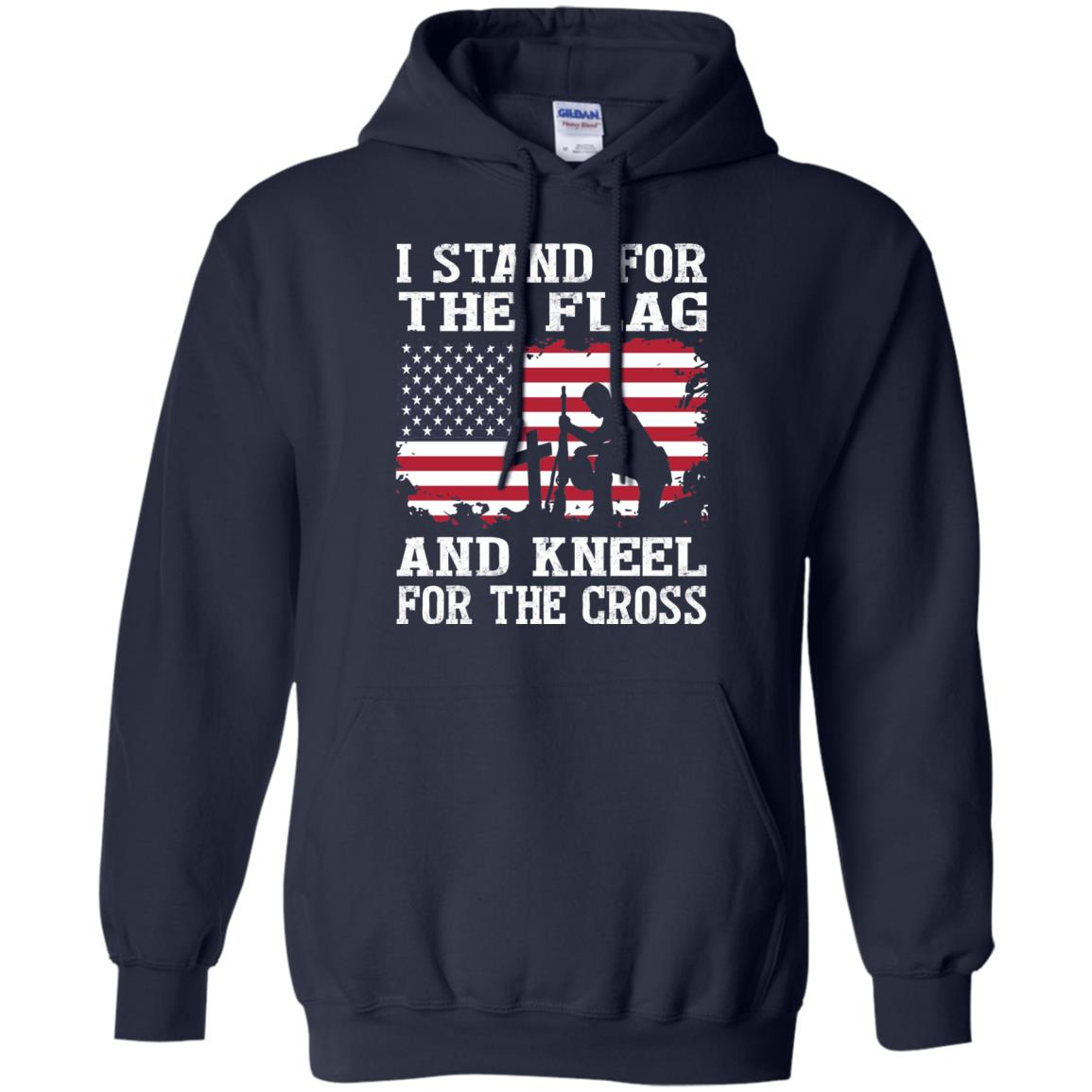 I Stand For The Flag And Kneel For The Cross Military T-shirt Navy