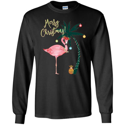 Christmas T-shirt Flamingo Merry Christmas Black