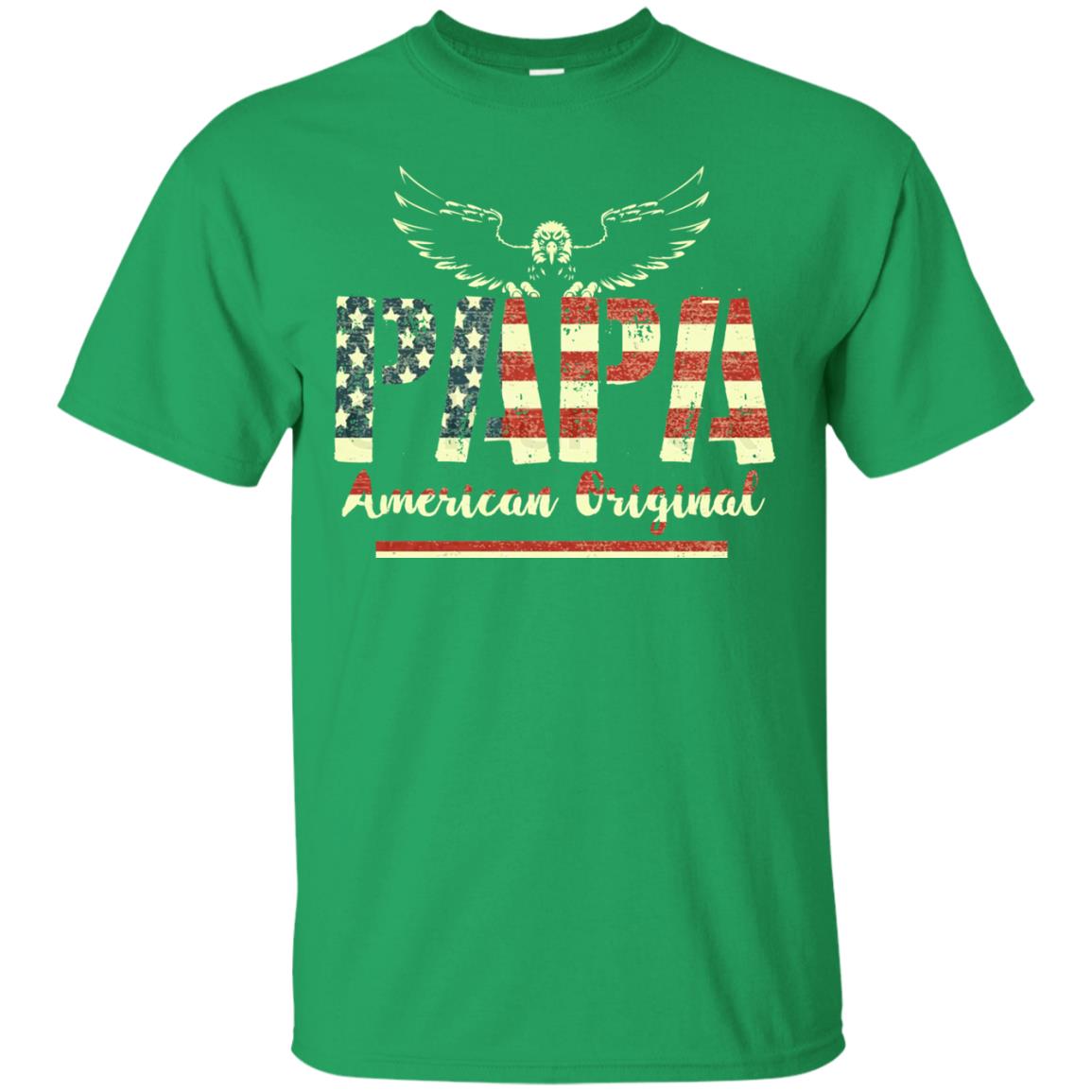 Papa American Original Grandparents T-shirt Irish Green