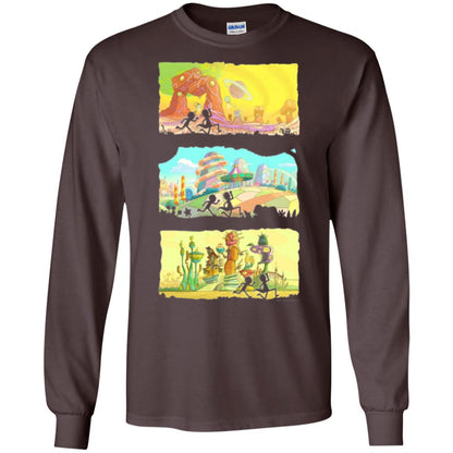 Movie T-shirt Running Silhouettes On Alien Land Dark Chocolate