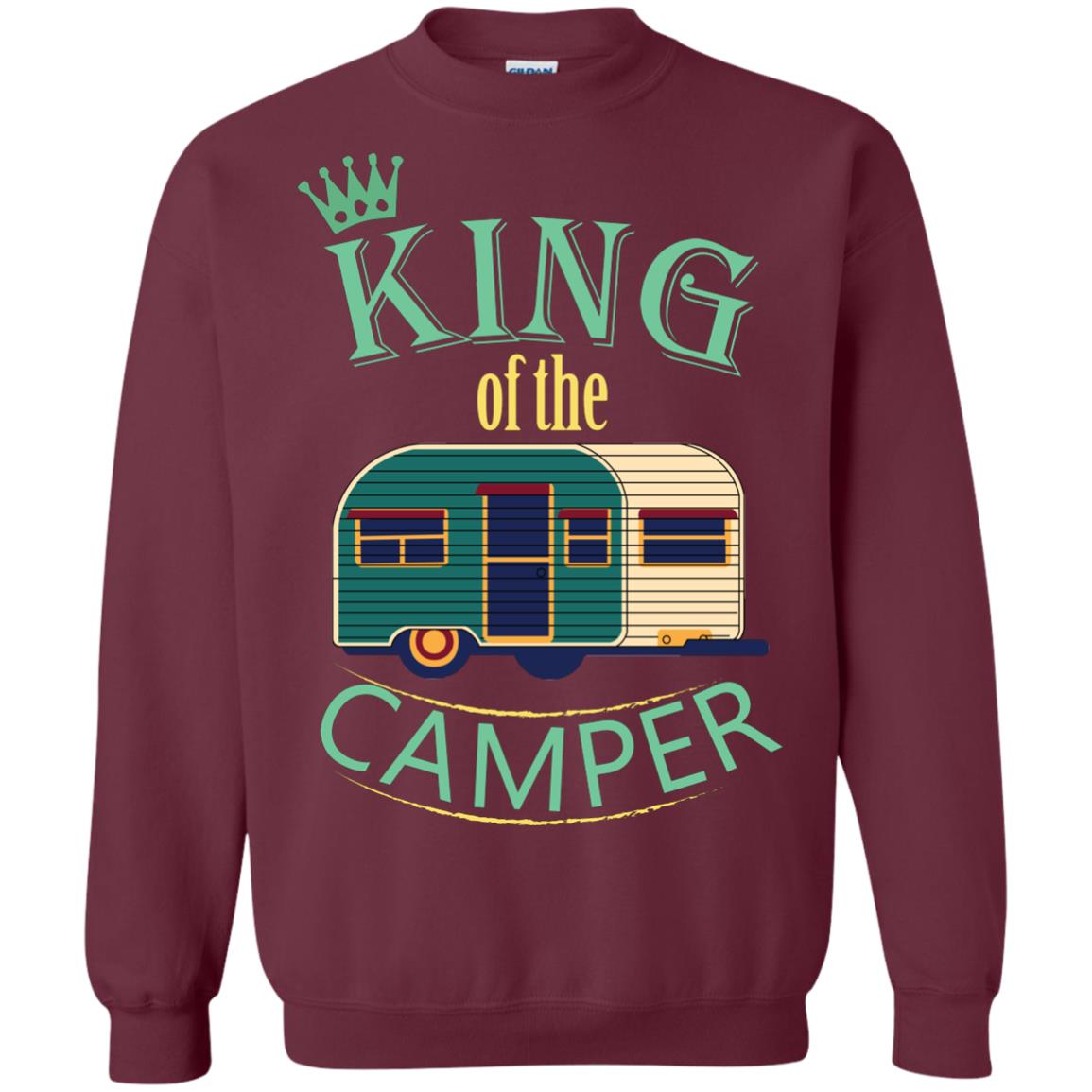 King Of The Camper Camping Lover Shirt Maroon
