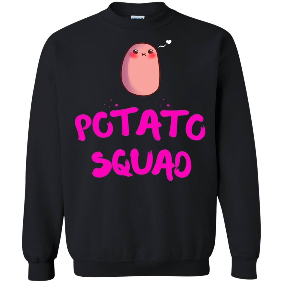Cute Potato Squad T-shirt I Love Potato Black