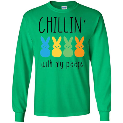 Chillin With My Peeps Happy Easter T-shirt Irish Green