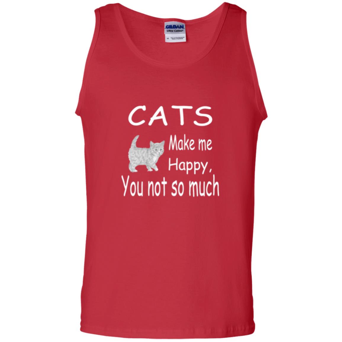 Cat Lover T-shirt Cats Make Me Happy You Not So Much Red