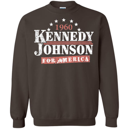 Presidential Campaign T-shirt Vintage Kennedy Johnson 1960 Dark Chocolate