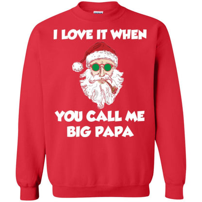 Christmas T-shirt I Love It When You Call Me Big Papa Red