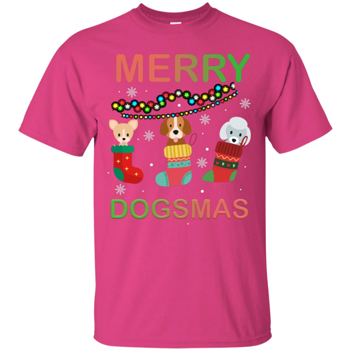 Merry Dogsmas X-mas Gift Shirt For Dogs Lovers Heliconia