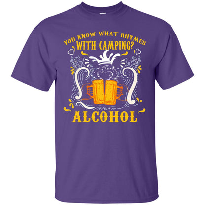 You Know What Rhymes With Camping Alcohol Beer Camping Gift Shirt Purple