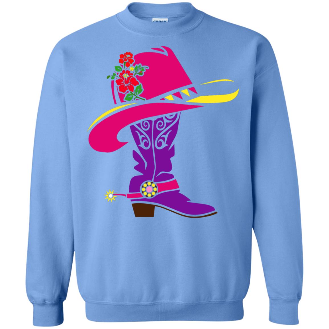 Cowgirl Boots With Hat T-shirt Carolina Blue