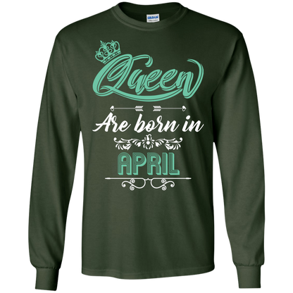 Brithday T-Shirt Queen Are Born In April Forest Green