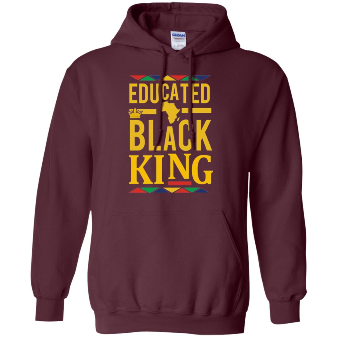 African Dna Pride T-shirt Dashiki Educated Black King Maroon