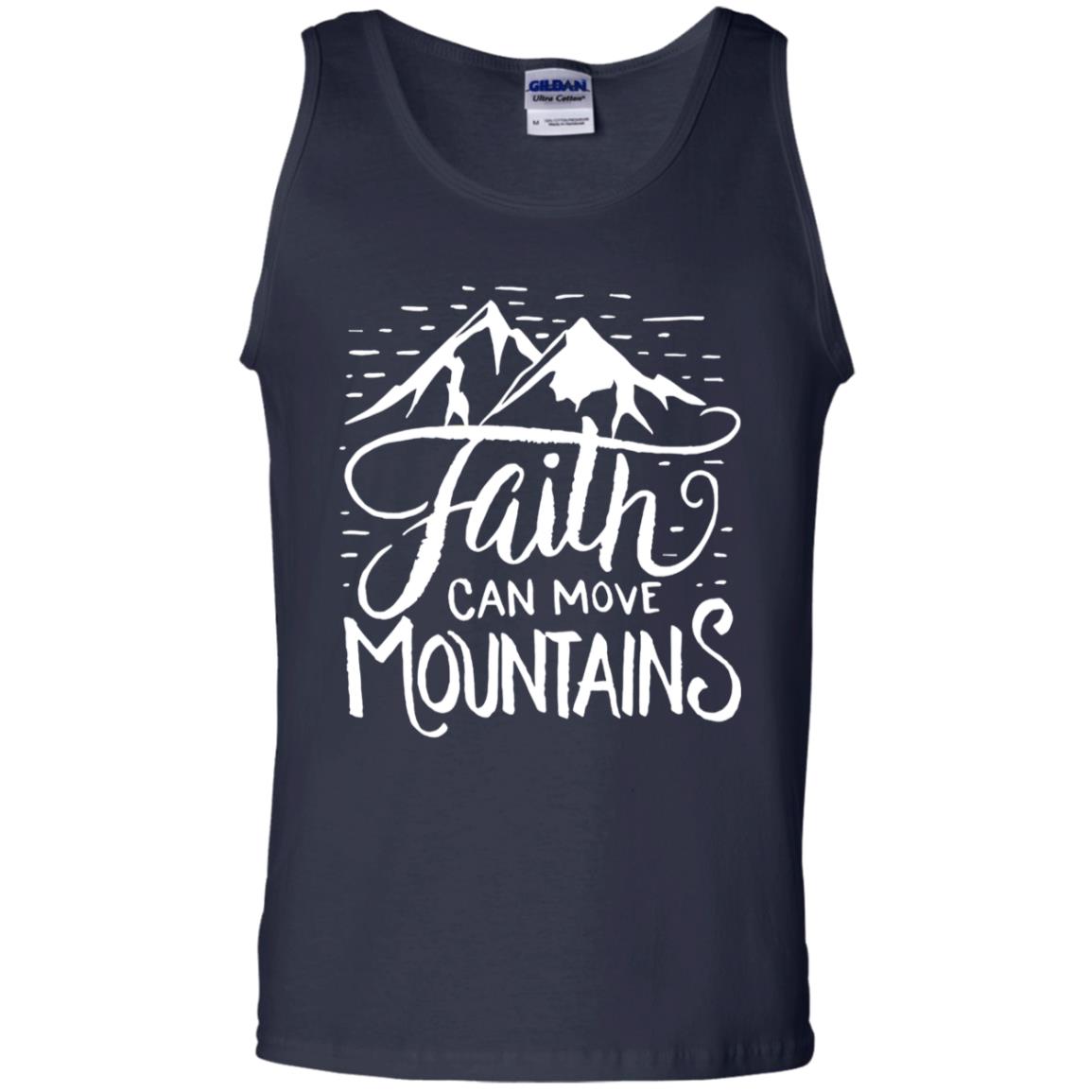 Faith Can Move Mountains Christian Gift Shirt Navy