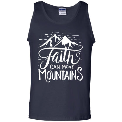 Faith Can Move Mountains Christian Gift Shirt Navy