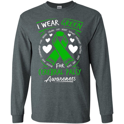 Cerebral Palsy Awareness T-shirt I Wear Green Dark Heather