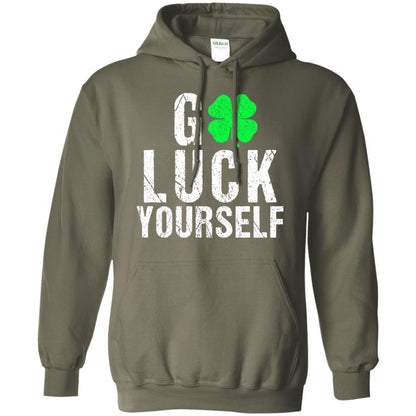 Go Luck Yourself Funny Saint Patrick_s Day T-shirt Military Green