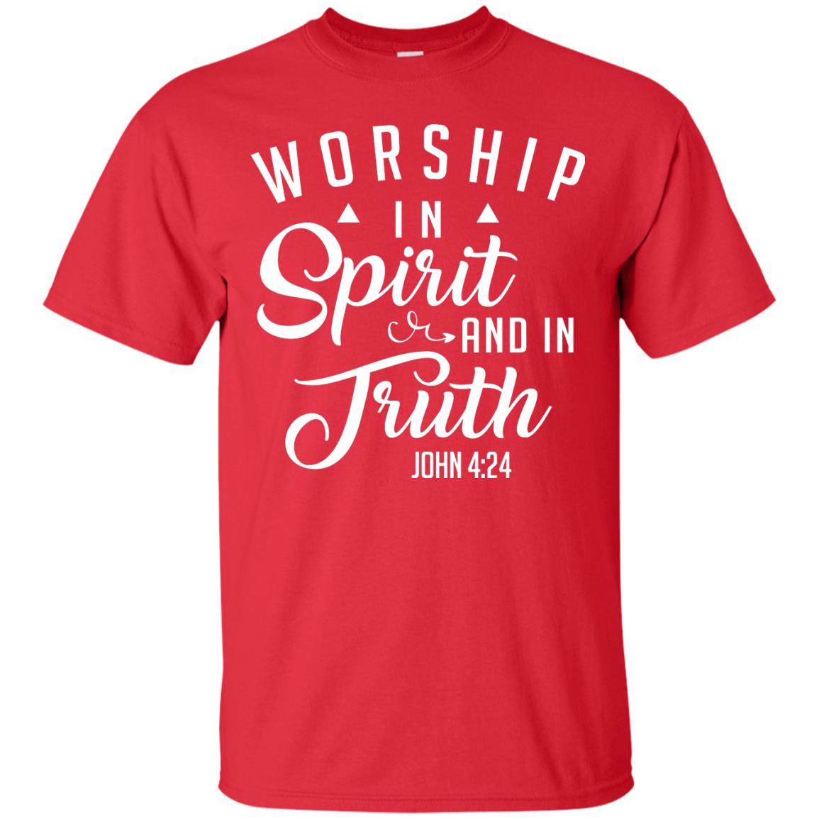 Christian T-shirt Worship In Spirit And In Truth Red