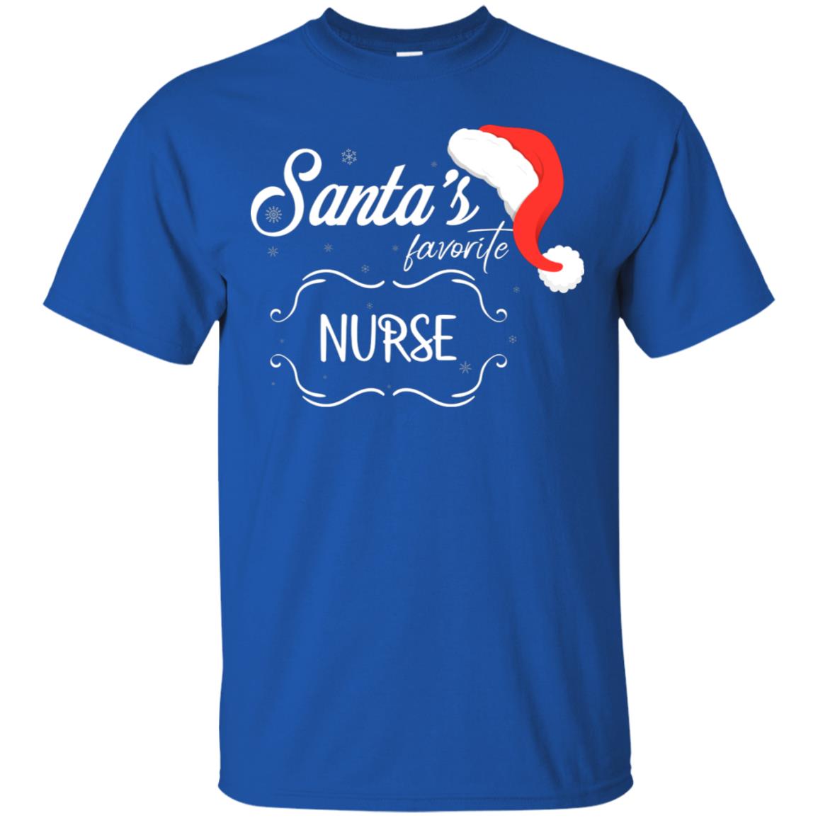 Santa's Favorite Nurse Nursing X-mas Gift Shirt For Nurse Royal