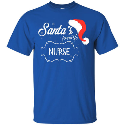 Santa's Favorite Nurse Nursing X-mas Gift Shirt For Nurse Royal